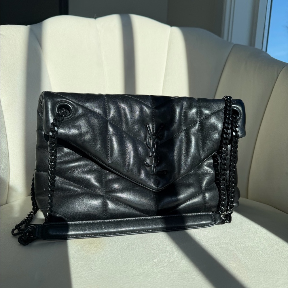 Saint Laurent Quilted Black Envelope Chain Shoulder Bag